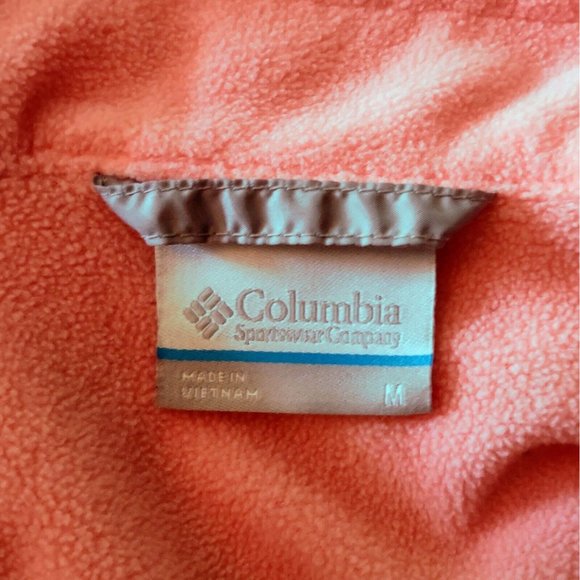 Columbia Womens Windbreaker Size Medium Peach Gray Color Block Zip Pock… - Picture 6 of 7